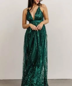 RR Anastasia Gown | Green Sequin Dresses