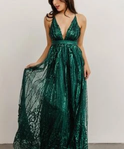 RR Anastasia Gown | Green Sequin Dresses