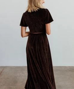 BB Custom Andi Ribbed Velvet Wrap Dress | Black Orchid Dresses