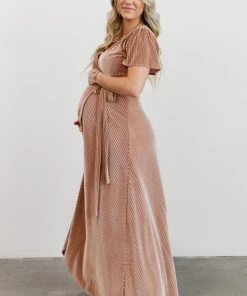 BB Custom Andi Ribbed Velvet Wrap Dress | Champagne Dresses