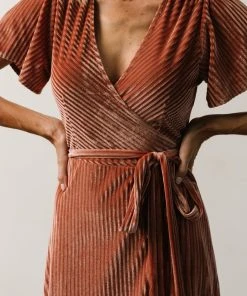 BB Custom Andi Ribbed Velvet Wrap Dress | Cherry Blossom