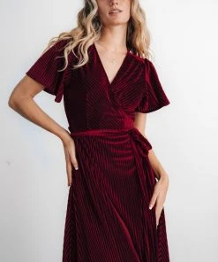 BB Custom Andi Ribbed Velvet Wrap Dress | Mulberry