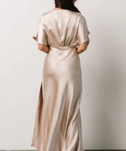 DF Anita Satin Dress | Champagne