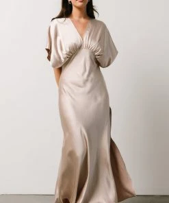 DF Anita Satin Dress | Champagne