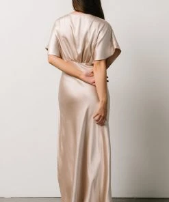 DF Anita Satin Dress | Champagne