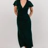 BB Custom Shop All Anne Ruched Velvet Midi Dress | Deep Topaz