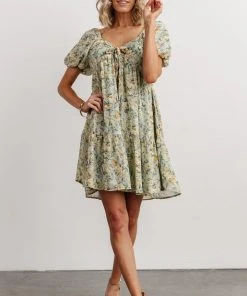 HAY Dresses Annette Mini Dress | Sage Multi Floral