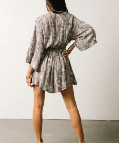 DF Anya Palm Leaf Romper | Charcoal Boho