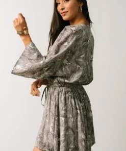 DF Anya Palm Leaf Romper | Charcoal Boho