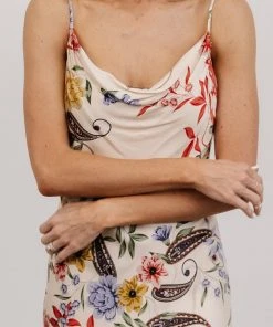 DF Arabella Cowl Neck Midi Dress | Ivory Multi Floral Dresses