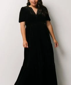 RR Artemis Velvet Maxi Dress | Black Dresses