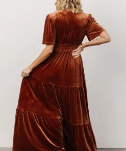 RR Dresses Artemis Velvet Maxi Dress | Dark Spice