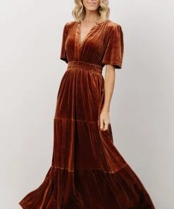 RR Dresses Artemis Velvet Maxi Dress | Dark Spice