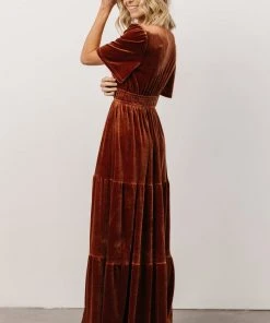 RR Dresses Artemis Velvet Maxi Dress | Dark Spice