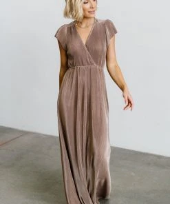 BB Custom Dresses Athena Pleated Maxi Dress | Autumn Orchid