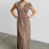 BB Custom Dresses Athena Pleated Maxi Dress | Autumn Orchid