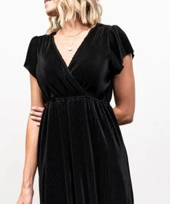 BB Custom Athena Pleated Maxi Dress | Black