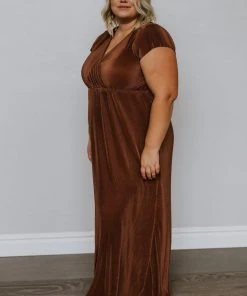 BB Custom Dresses Athena Pleated Maxi Dress | Bronze 14 BB Custom Dresses Athena Pleated Maxi Dress | Bronze