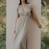 BB Custom Dresses Athena Pleated Maxi Dress | Gold