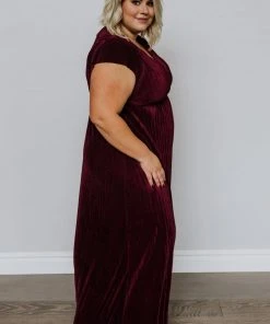 BB Custom Athena Pleated Maxi Dress | Mulberry