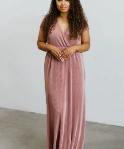 BB Custom Athena Pleated Maxi Dress | Rose Dresses