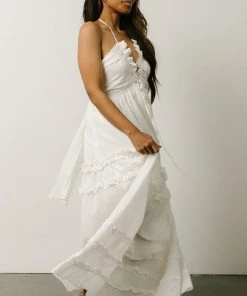 DD Augusta Halter Neck Maxi Dress | Off White