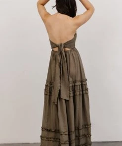 DD Shop All Augusta Halter Neck Maxi Dress | Olive