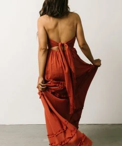 DD Augusta Halter Neck Maxi Dress | Terracotta Dresses