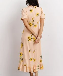 SL Dresses Avalon Front Tie Dress | Peach Floral