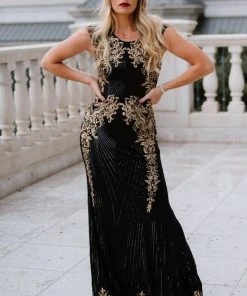 RR Azura Gown | Black And Gold