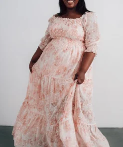 BB Custom Dresses Bailey Eyelet Maxi Dress | Apricot