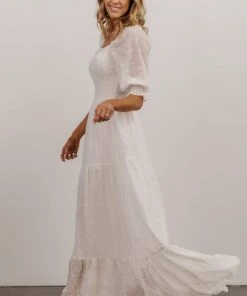 BB Custom Dresses Bailey Eyelet Maxi Dress | White
