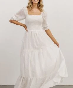 BB Custom Dresses Bailey Eyelet Maxi Dress | White