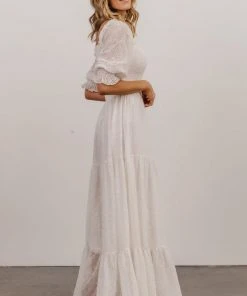 BB Custom Dresses Bailey Eyelet Maxi Dress | White