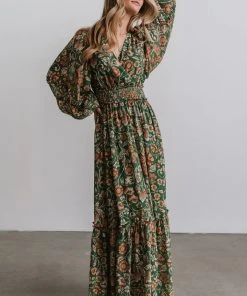 FT Bria Maxi Dress | Green Floral Dresses