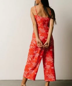 SL Barbie Jumpsuit | Red + Pink Floral