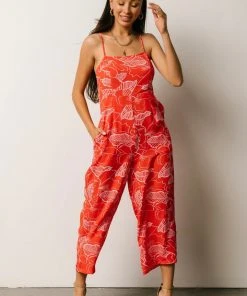 SL Barbie Jumpsuit | Red + Pink Floral