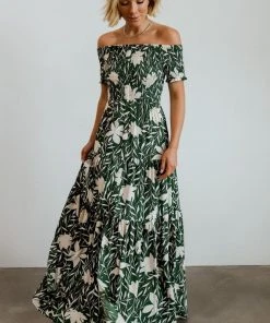 Soi Becca Smocked Maxi Dress | Green Dresses
