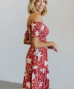 Soi Becca Smocked Maxi Dress | Rust