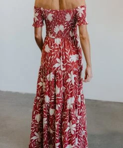 Soi Becca Smocked Maxi Dress | Rust