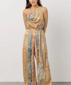 FT Beck Cowl Neckline Jumpsuit | Multi Print