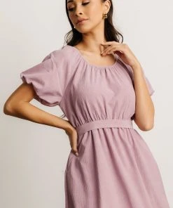 HAY Belinda Puff Sleeve Midi Dress | Lavender Dresses