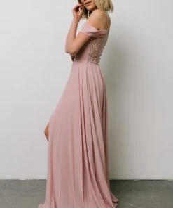 Soi Bianca Lace Maxi Dress | Dusty Rose Dresses
