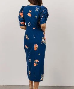 SL Biscayne Midi Dress | Dark Blue Floral