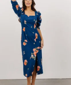 SL Biscayne Midi Dress | Dark Blue Floral
