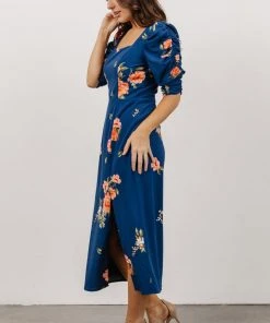 SL Biscayne Midi Dress | Dark Blue Floral