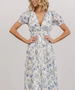 IBS Blakely Eyelet Midi Dress | Blue + White Floral Dresses 4 IBS Blakely Eyelet Midi Dress | Blue + White Floral Dresses