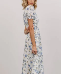IBS Blakely Eyelet Midi Dress | Blue + White Floral Dresses 3 IBS Blakely Eyelet Midi Dress | Blue + White Floral Dresses