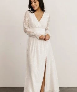 BB Custom Bridget Textured Maxi Dress | White Dresses