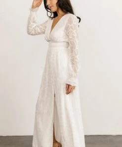 BB Custom Bridget Textured Maxi Dress | White Dresses